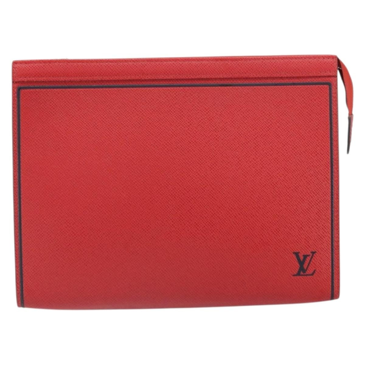 Louis Vuitton Pochette Voyage Taiga Leather Red Leather Clutche & Pouche Bag