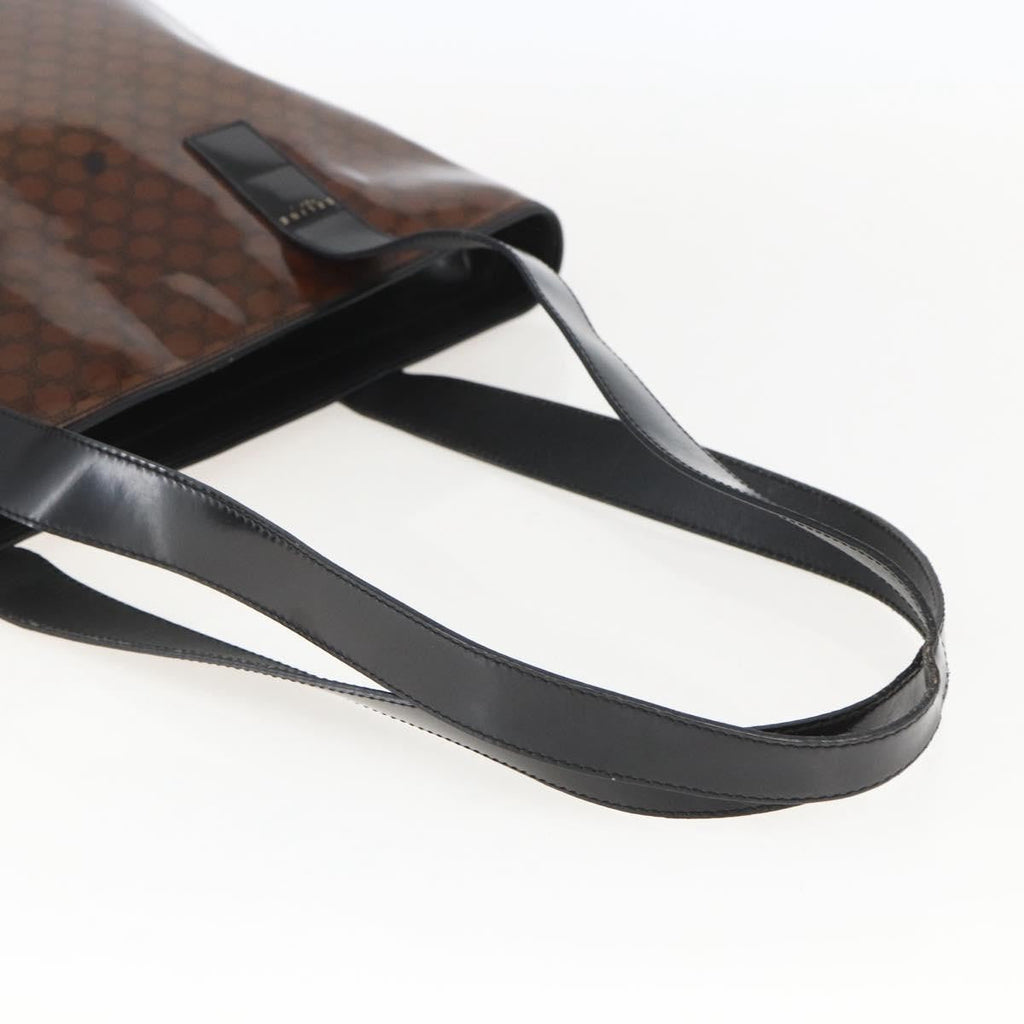 Celine Vintage Macadam Shoulder Bag Macadam Canva  Vinyl Brown Plastic Shoulder Bag Bag