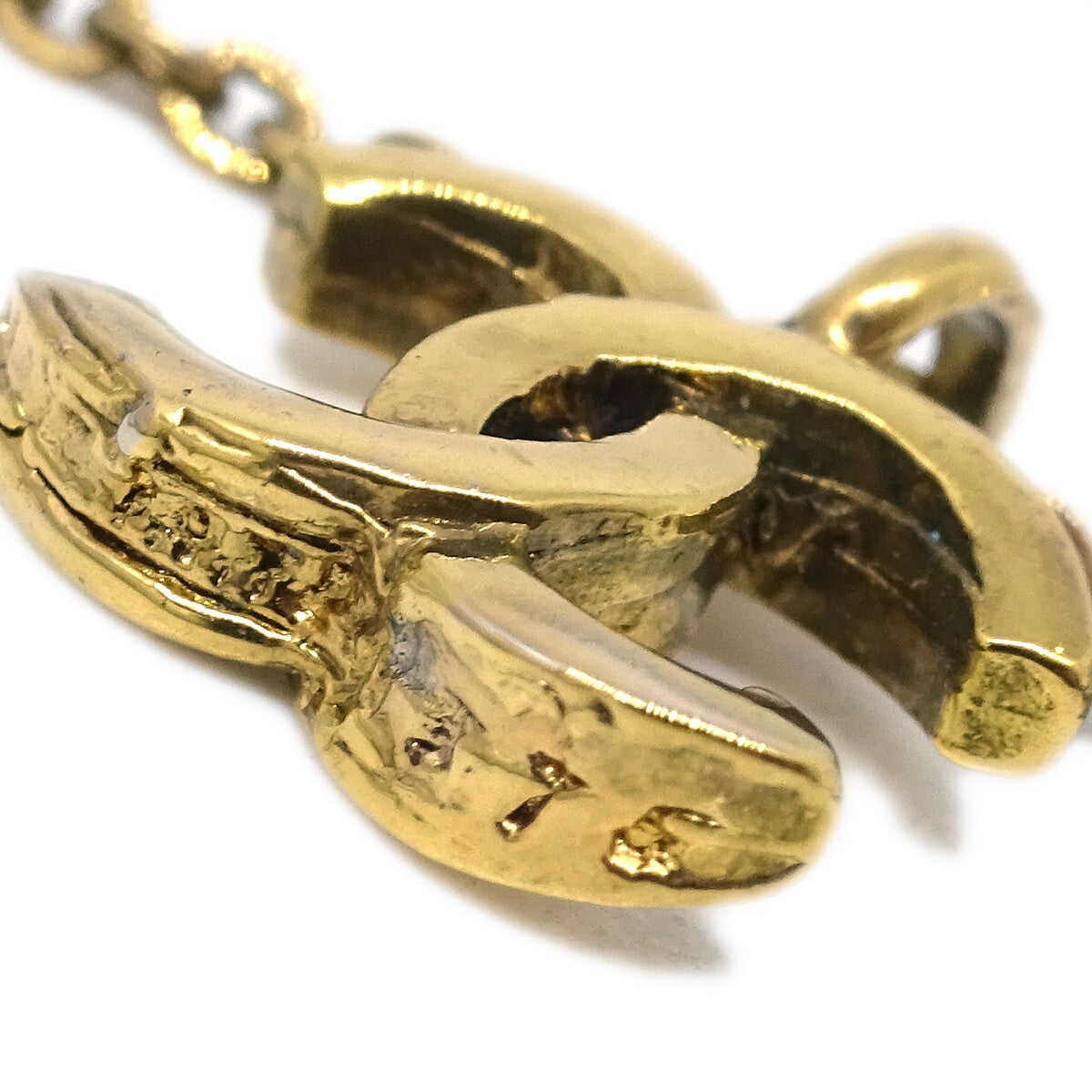 Chanel Cc Pendant Necklace Metal Gold Gold_Plated Necklace Jewelry