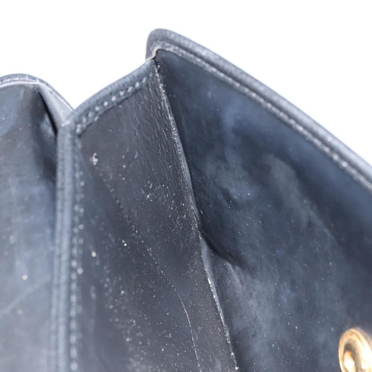 Christian Dior Vintage Cd Chain Flap Shoulder Bag Leather Black Leather Shoulder Bag Bag (Pre-Owned)
