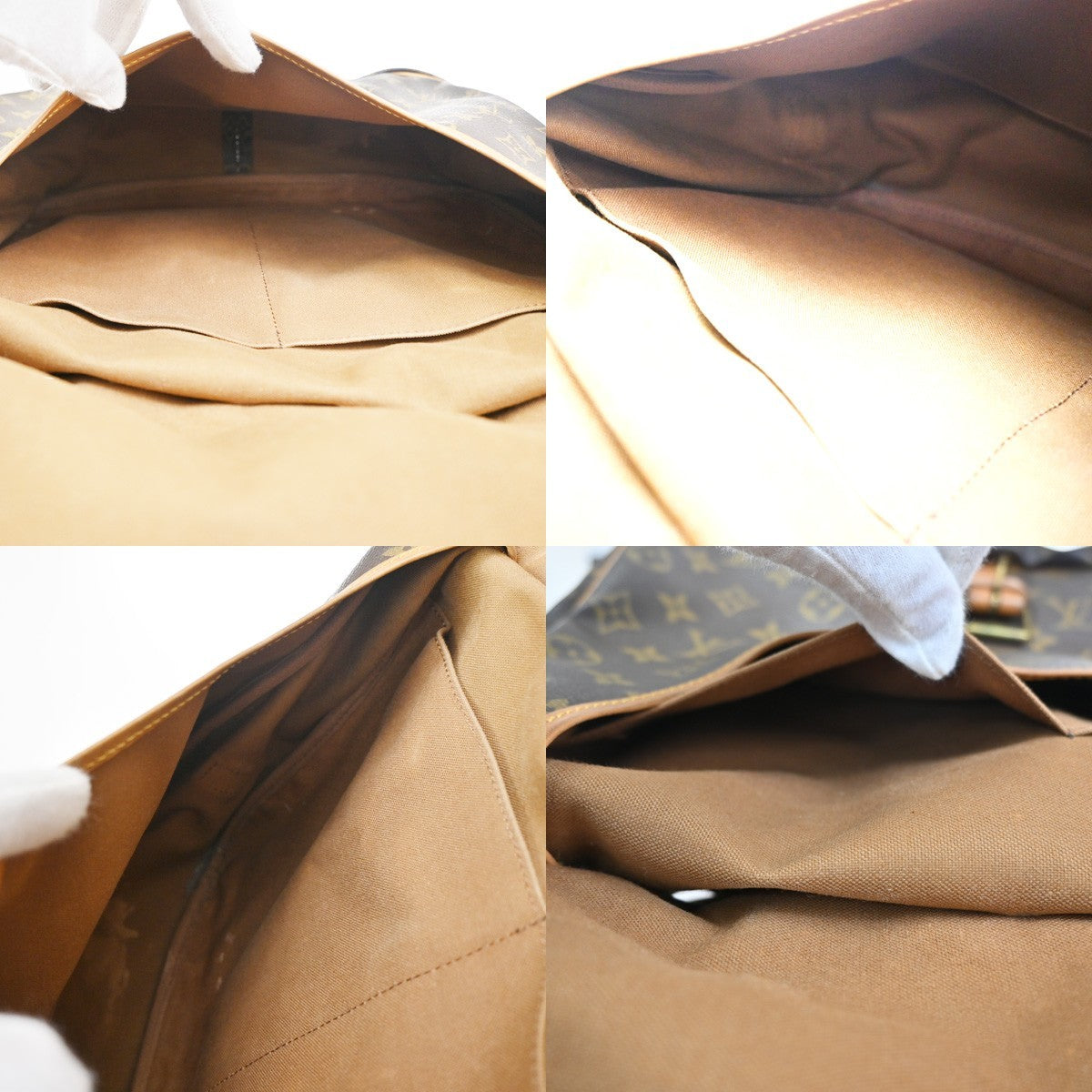 Louis Vuitton Saumur Handbag Monogram Canvas Brown Canvas Shoulder Bag