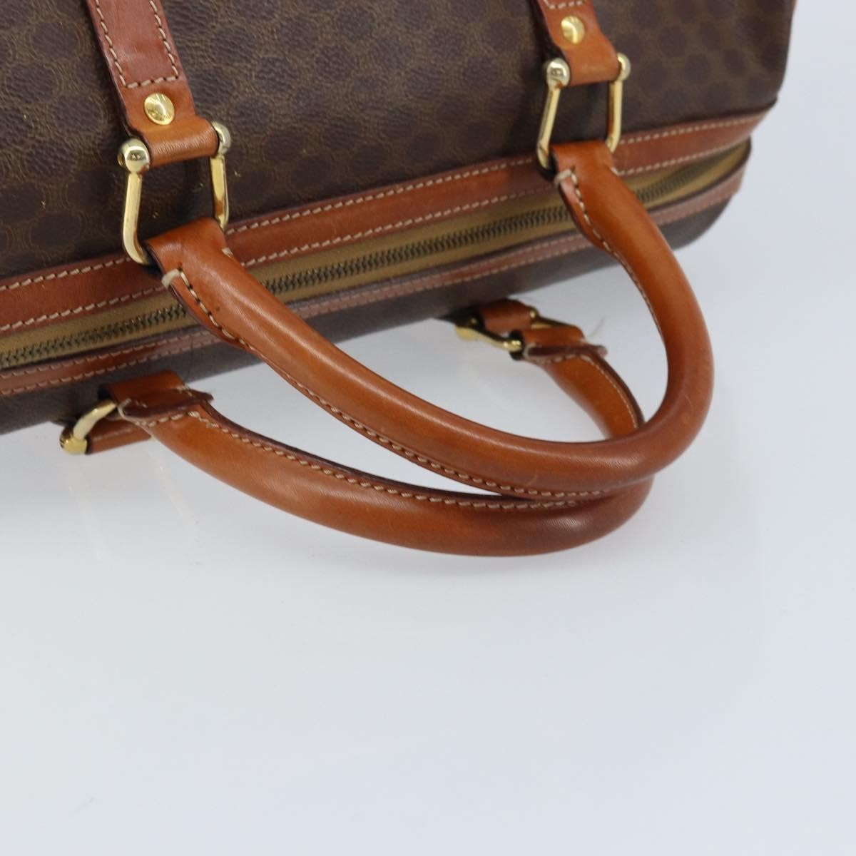 Celine Vintage Duffle Bag Canvas And Leather Brown Canvas Travel Bag Bag