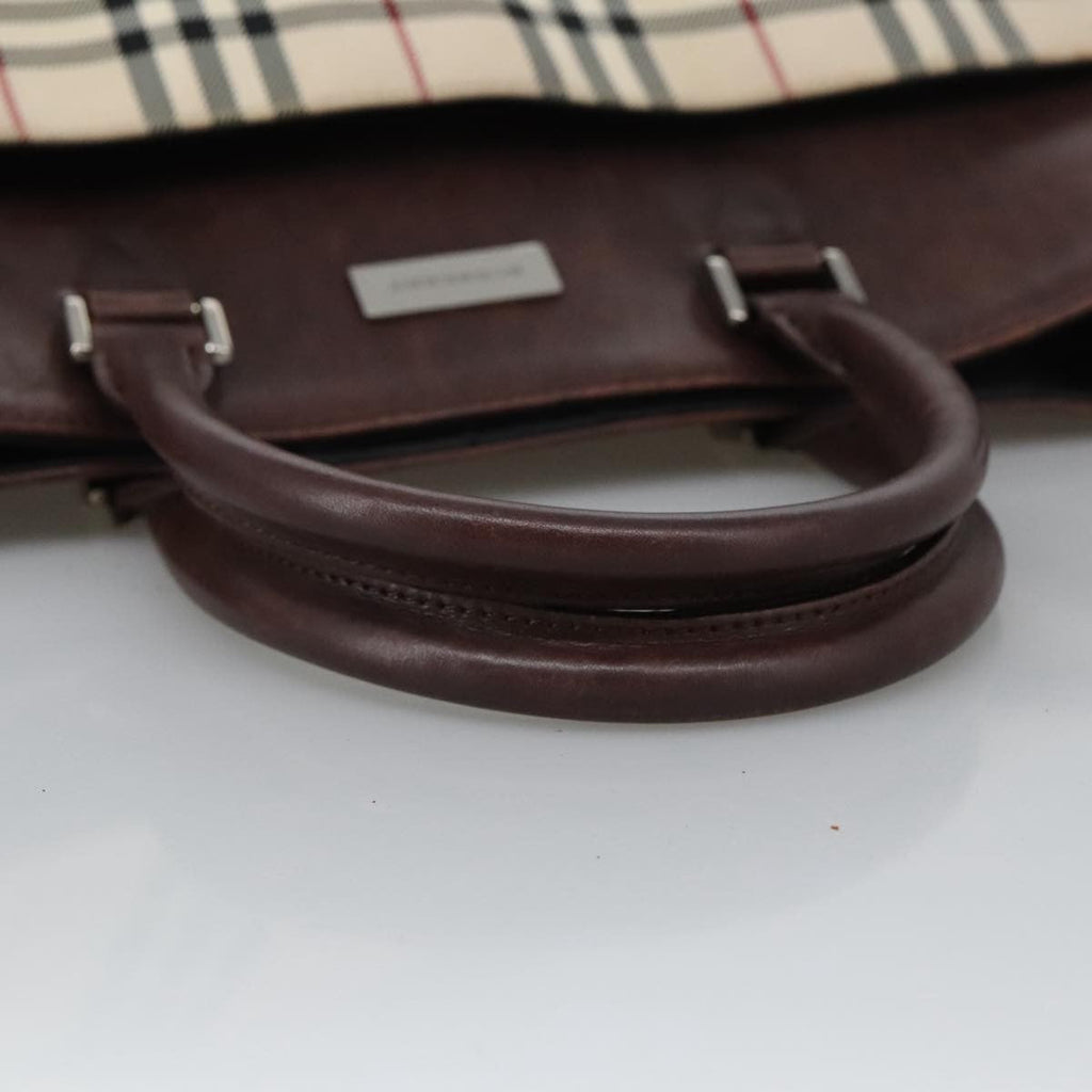 Burberry Nova Check Tote Canvas And Leather Beige Canvas Tote Bag