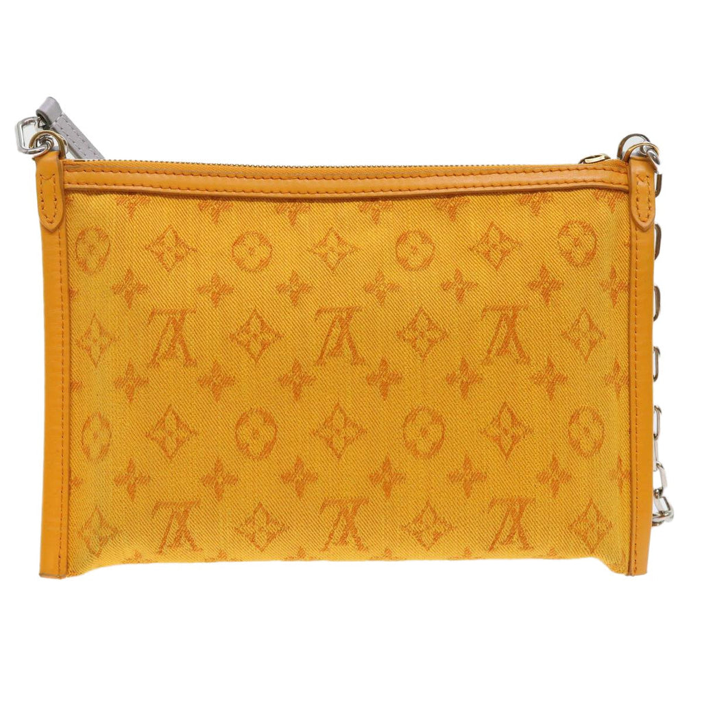 Louis Vuitton Double Flat Messenger Bag Limited Edition Logo Story Monogram Canvas And Denim Multicolour Canvas Clutche & Pouche Bag