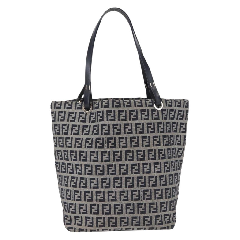 Fendi Shopping Tote Zucchino Canvas Navy Canvas Tote Bag Bag