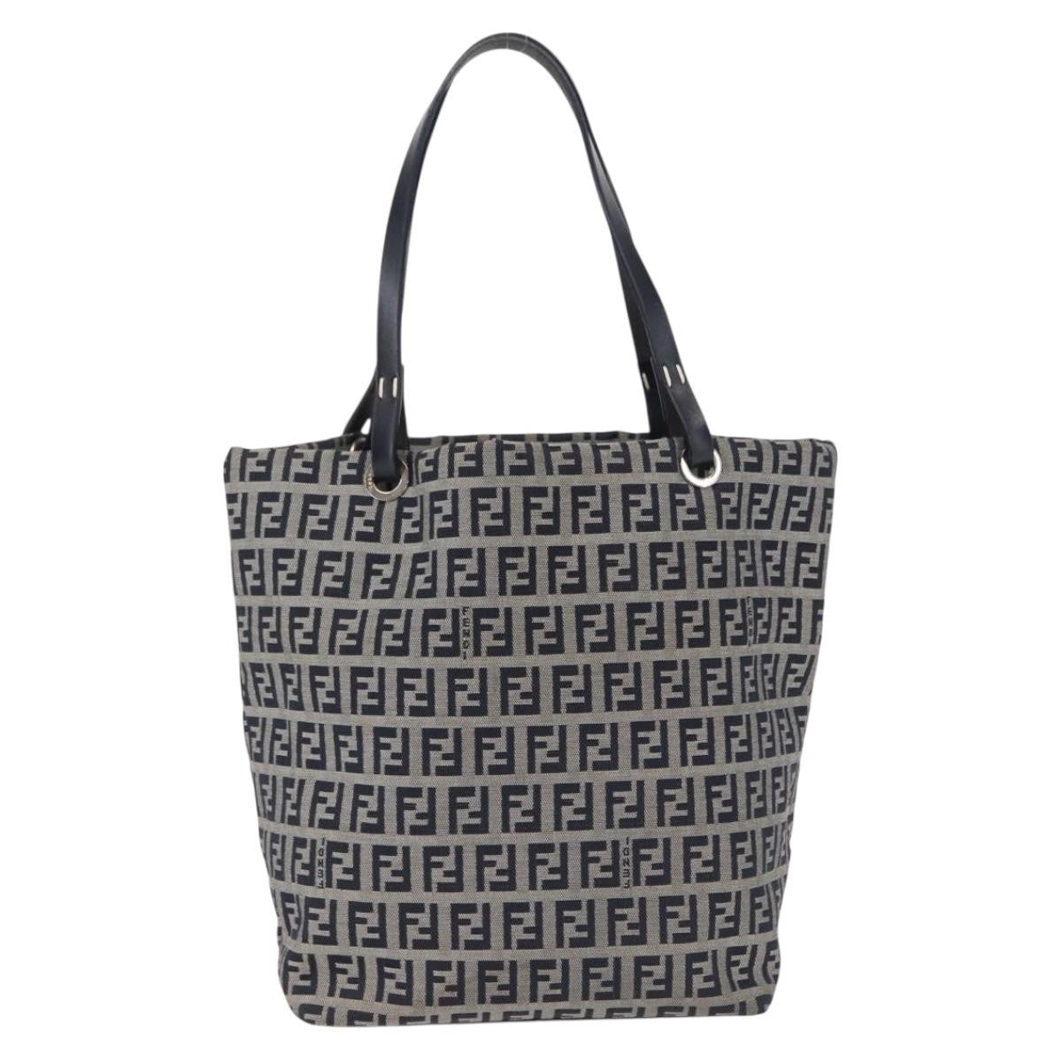 Fendi Shopping Tote Zucchino Canvas Navy Canvas Tote Bag Bag