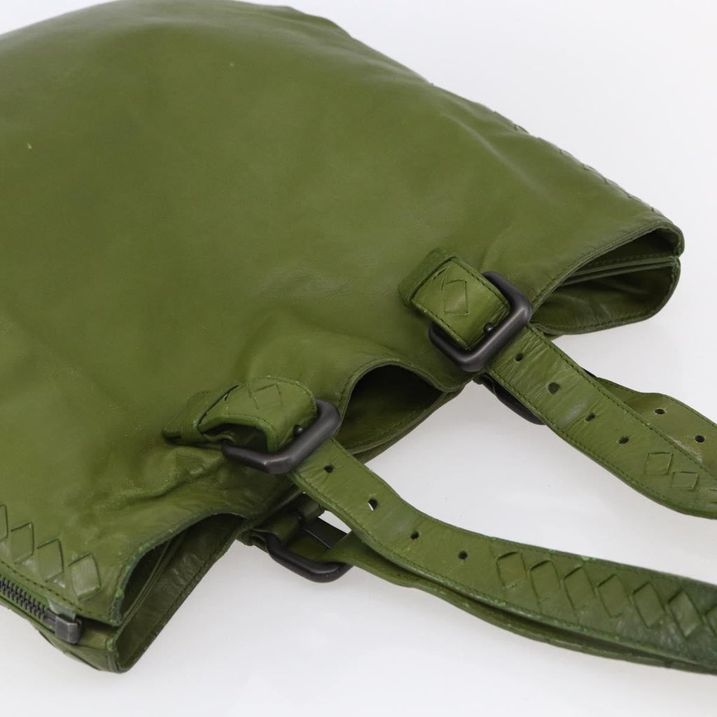 Bottega Veneta Intrecciato Leather Green Leather Shoulder Bag Bag