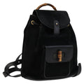 Gucci Gucci Bamboo Backpack Daim Black Suede Backpack Bag (Pre-Owned)