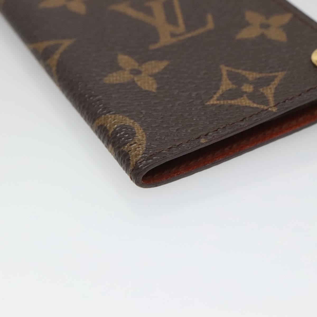 Louis Vuitton Porte Cartes Pression Card Case Monogram Canvas Brown Canvas Card Holders Accessory