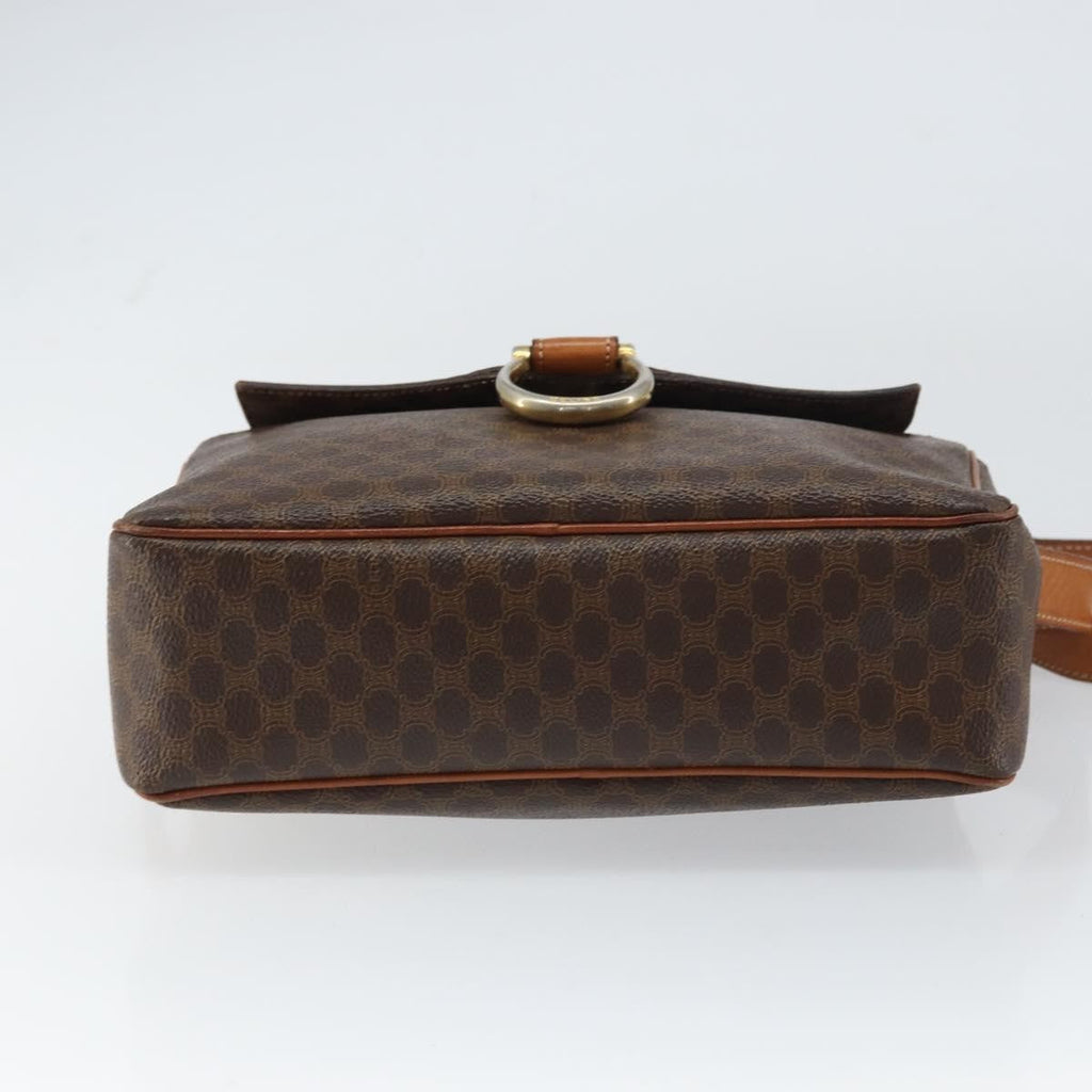 Celine Vintage Macadam Shoulder Bag Canvas And Leather Brown Canvas Shoulder Bag Bag
