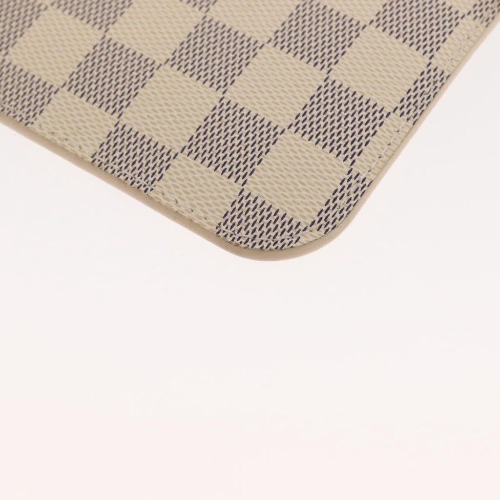 Louis Vuitton Neverfull Pochette Damier White Canvas Clutche & Pouche Bag