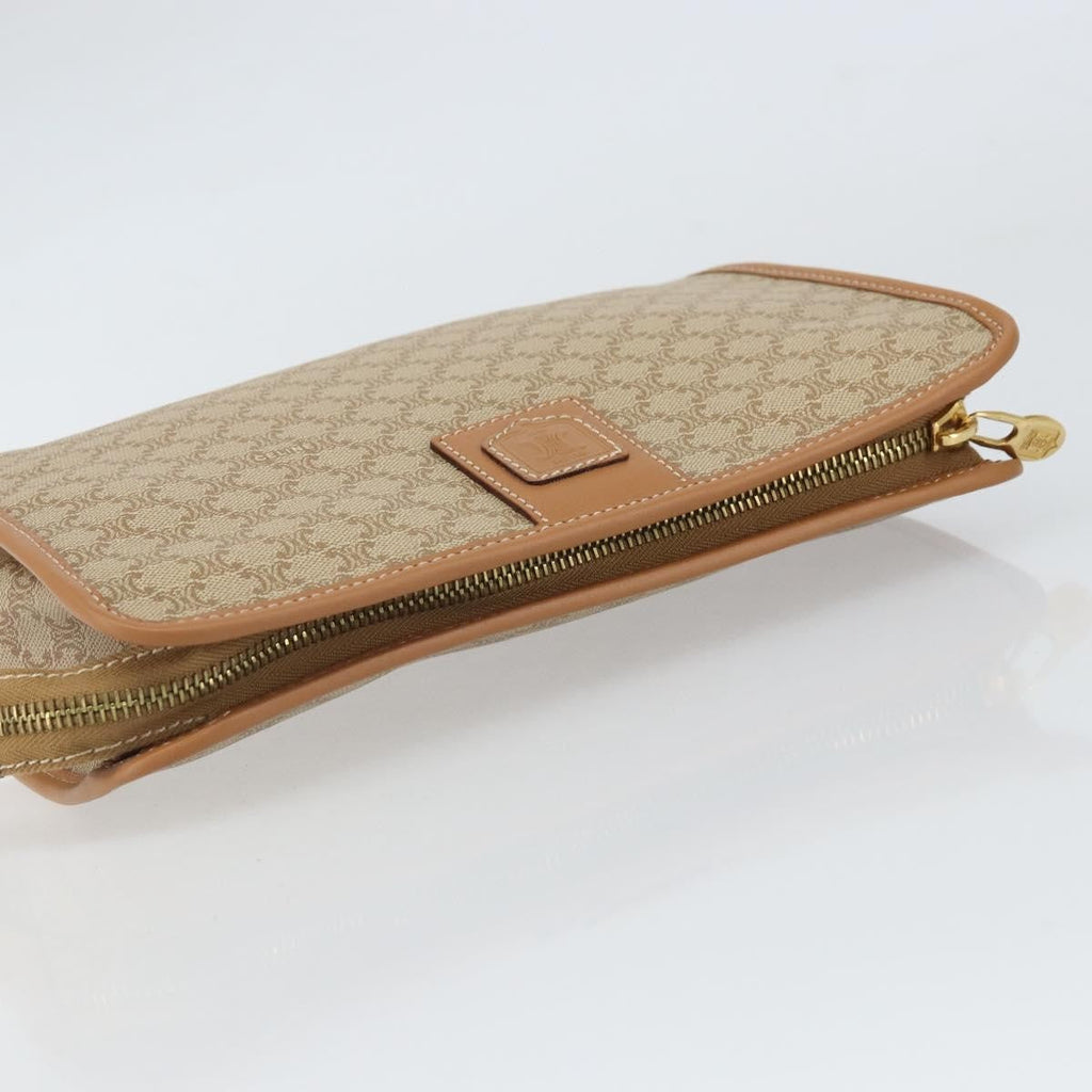 Celine Macadam Pochette Classic Beige Canvas Clutche & Pouche Bag