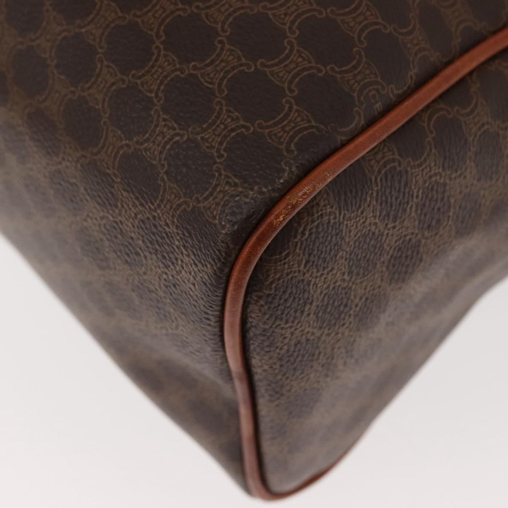 Celine Vintage Macadam Handbag Canvas And Leather Brown Canvas Handbag
