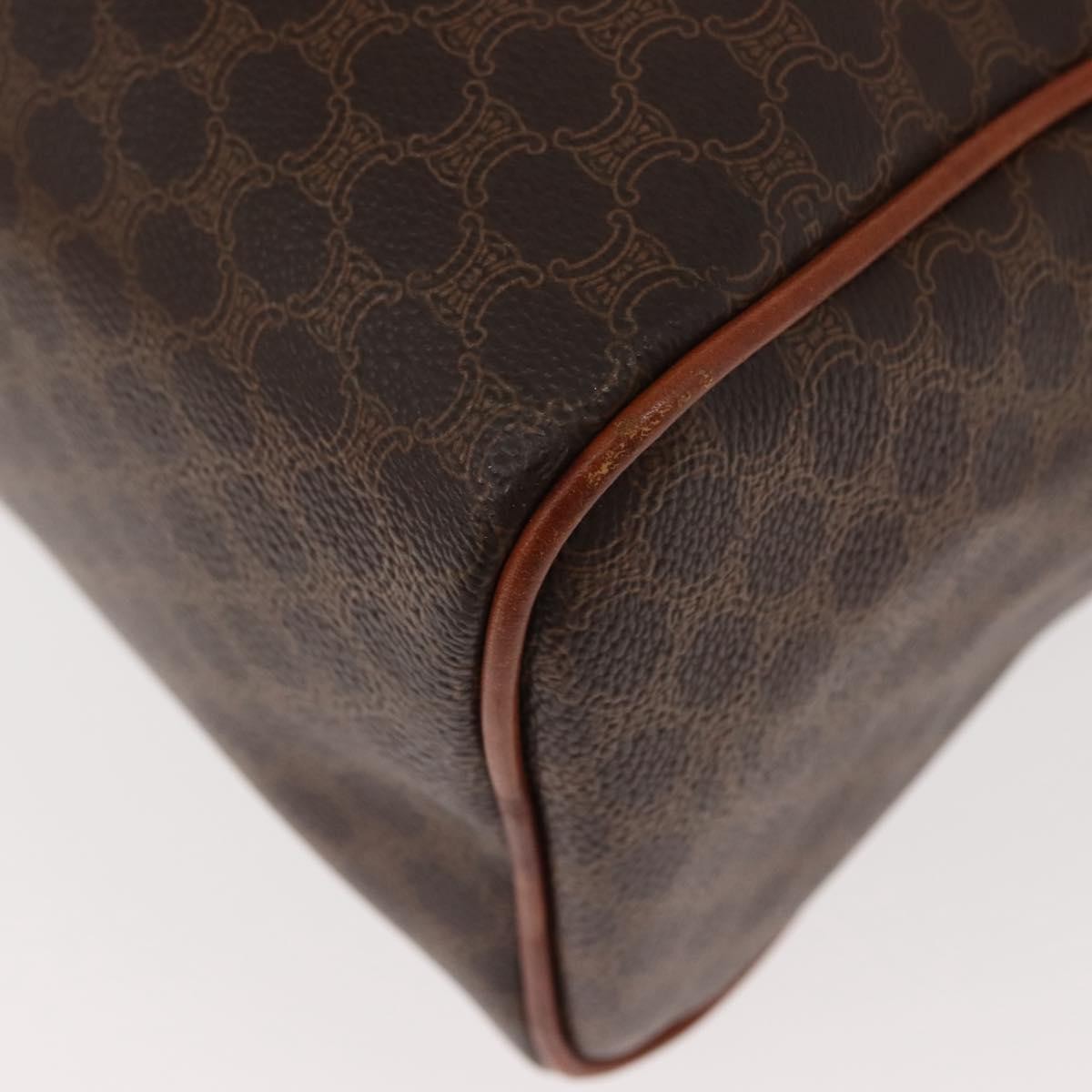 Celine Vintage Macadam Handbag Canvas And Leather Brown Canvas Handbag