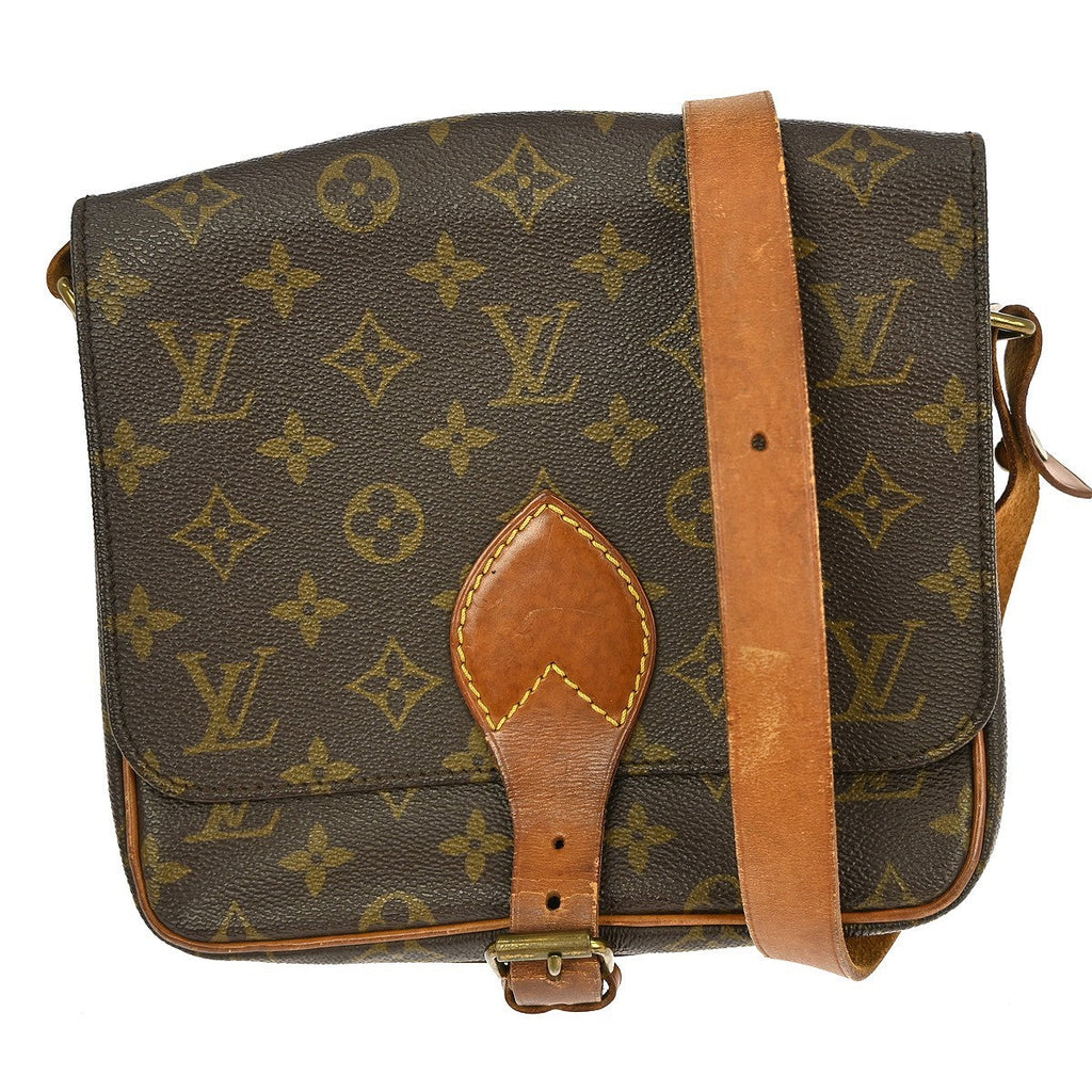 Louis Vuitton Cartouchiere Handbag Monogram Canvas Brown Canvas Shoulder Bag