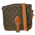 Louis Vuitton Cartouchiere Handbag Monogram Canvas Brown Canvas Shoulder Bag