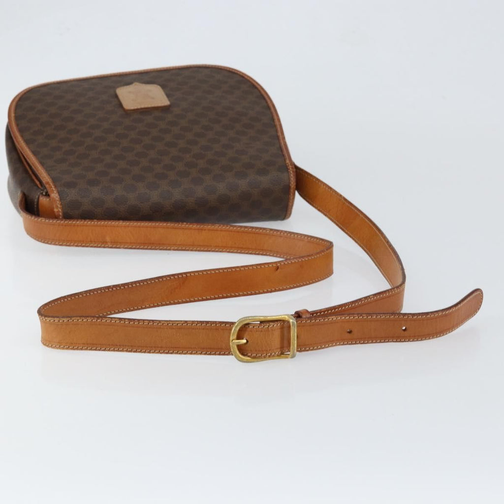 Celine Macadam Shoulder Bag Pvc Leather Brown Canvas Shoulder Bag Bag