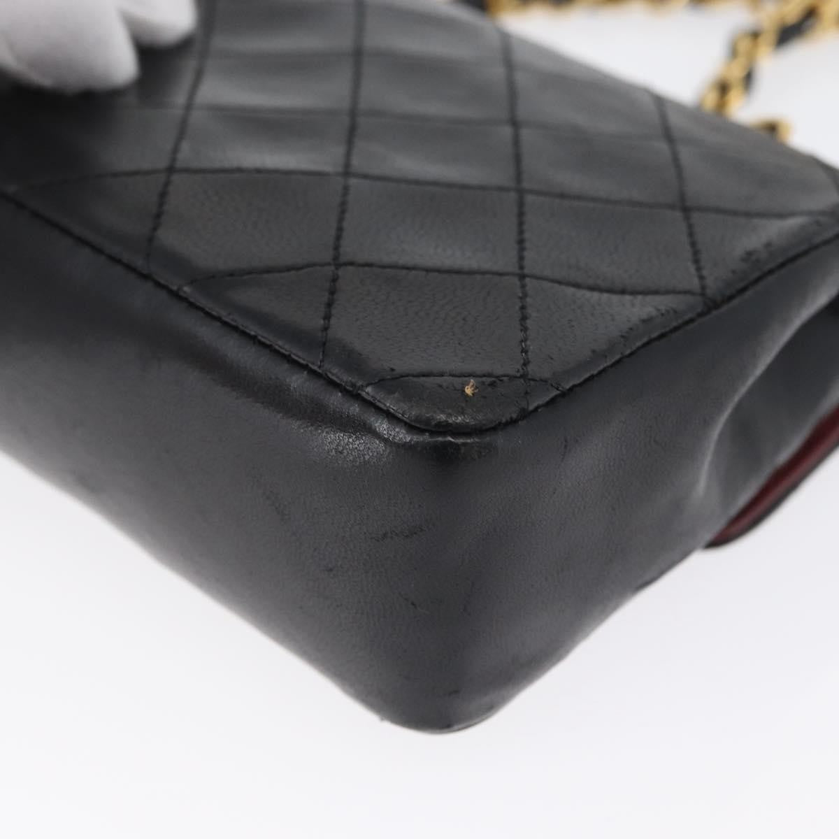 Chanel Vintage Square Cc Flap Bag Quilted Lambskin Black Leather Shoulder Bag Bag