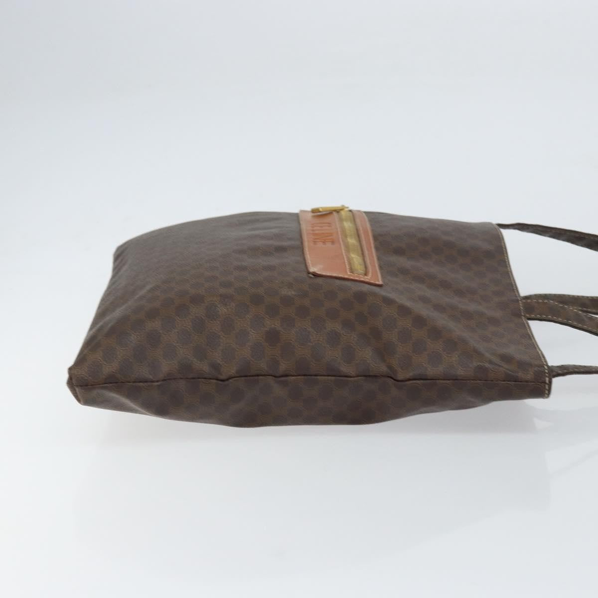 Celine Vintage Macadam Tote Bag Canvas Brown Canvas Tote Bag Bag
