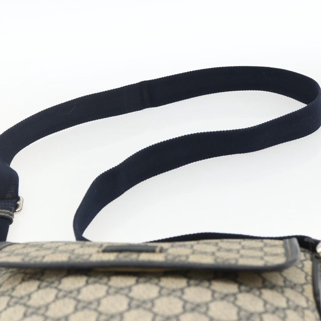 Gucci Flap Messenger Gg Coated Canvas Navy Canvas Shoulder Bag Bag (Pre-Owned)