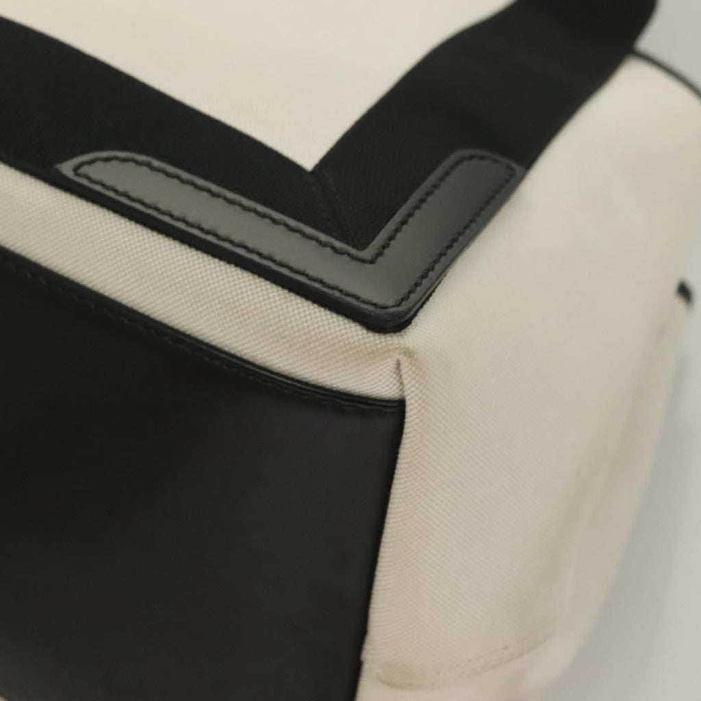 Balenciaga Navy Cabas Canvas With Leather White Canvas Tote Bag