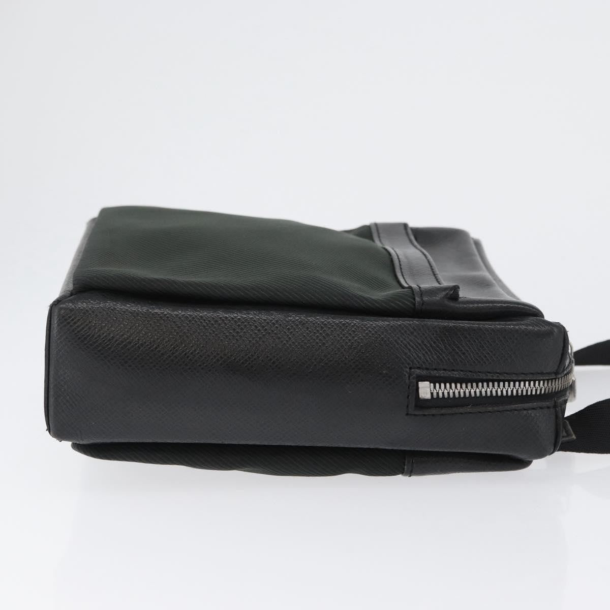 Louis Vuitton Sayan Messenger Bag Taiga Leather And Canvas Black Leather Shoulder Bag
