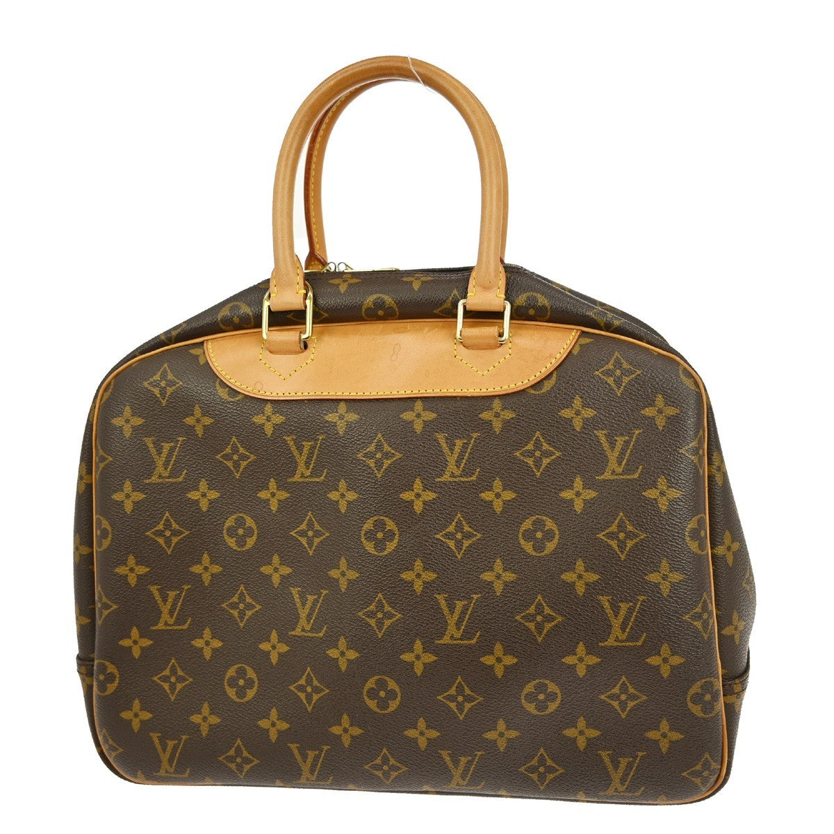 Louis Vuitton Deauville Handbag Monogram Canvas Brown Canvas Handbag