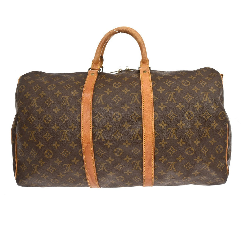 Louis Vuitton Keepall Bandouliere Bag Monogram Canvas Brown Canvas Travel Bag