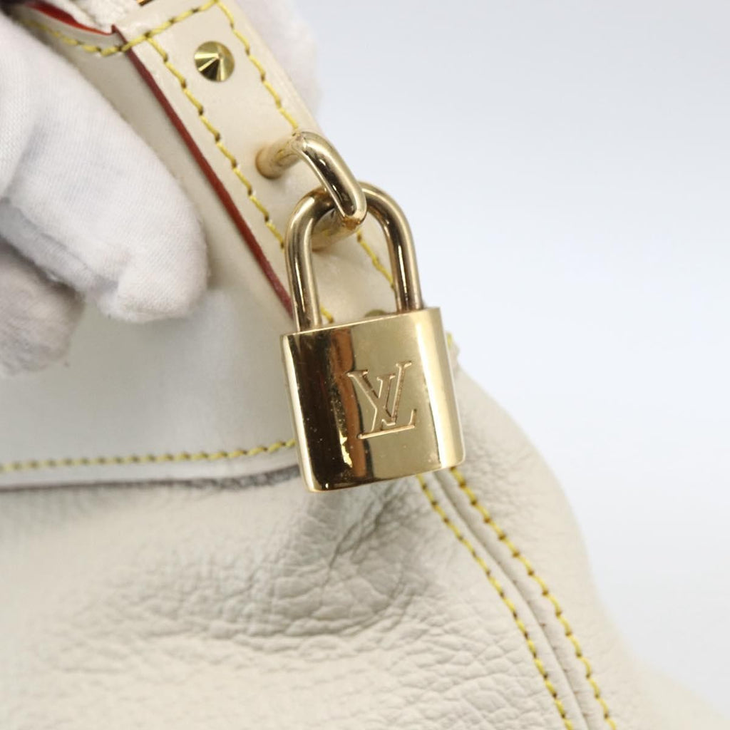 Louis Vuitton Suhali Lockit Handbag Leather White Leather Handbag