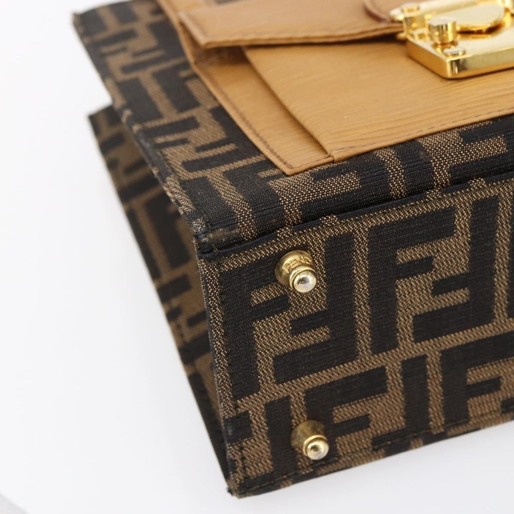 Fendi Vintage Top Handle Bag Zucca Canvas Brown Canvas Handbag
