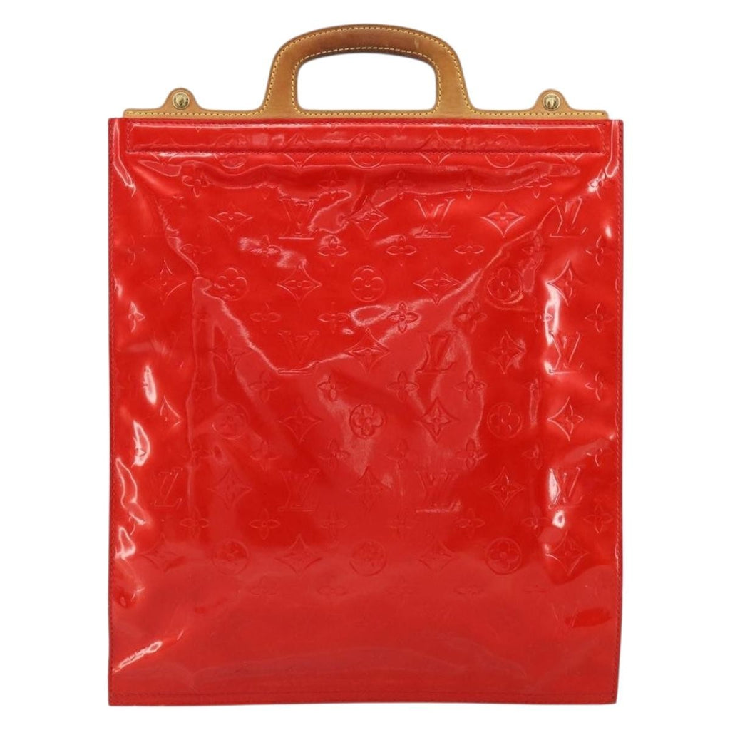 Louis Vuitton Stanton Handbag Monogram Vernis Red Patent_Leather Tote Bag