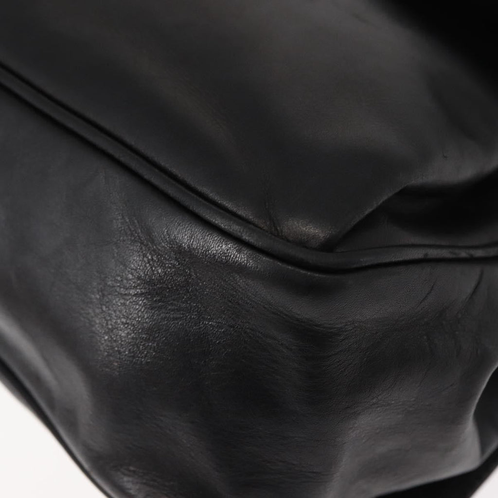Celine Circle Logo Leather Black Leather Shoulder Bag Bag