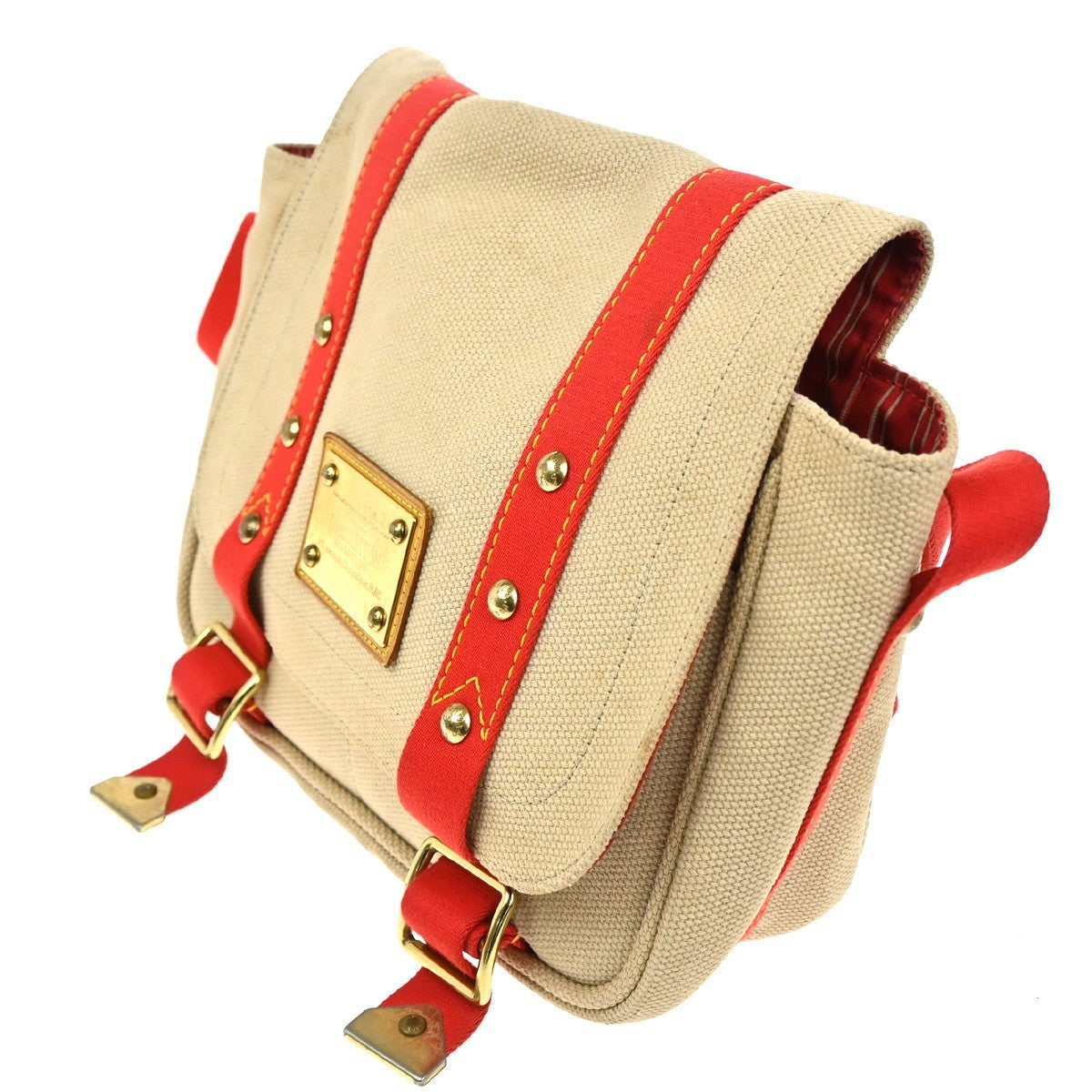 Louis Vuitton Antigua Besace Messenger Bag Canvas Beige Canvas Shoulder Bag