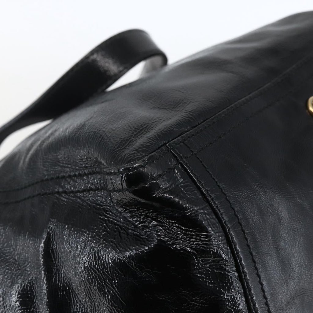 Saint Laurent Downtown Handbag Patent Black Patent_Leather Tote Bag Bag (Pre-Owned)