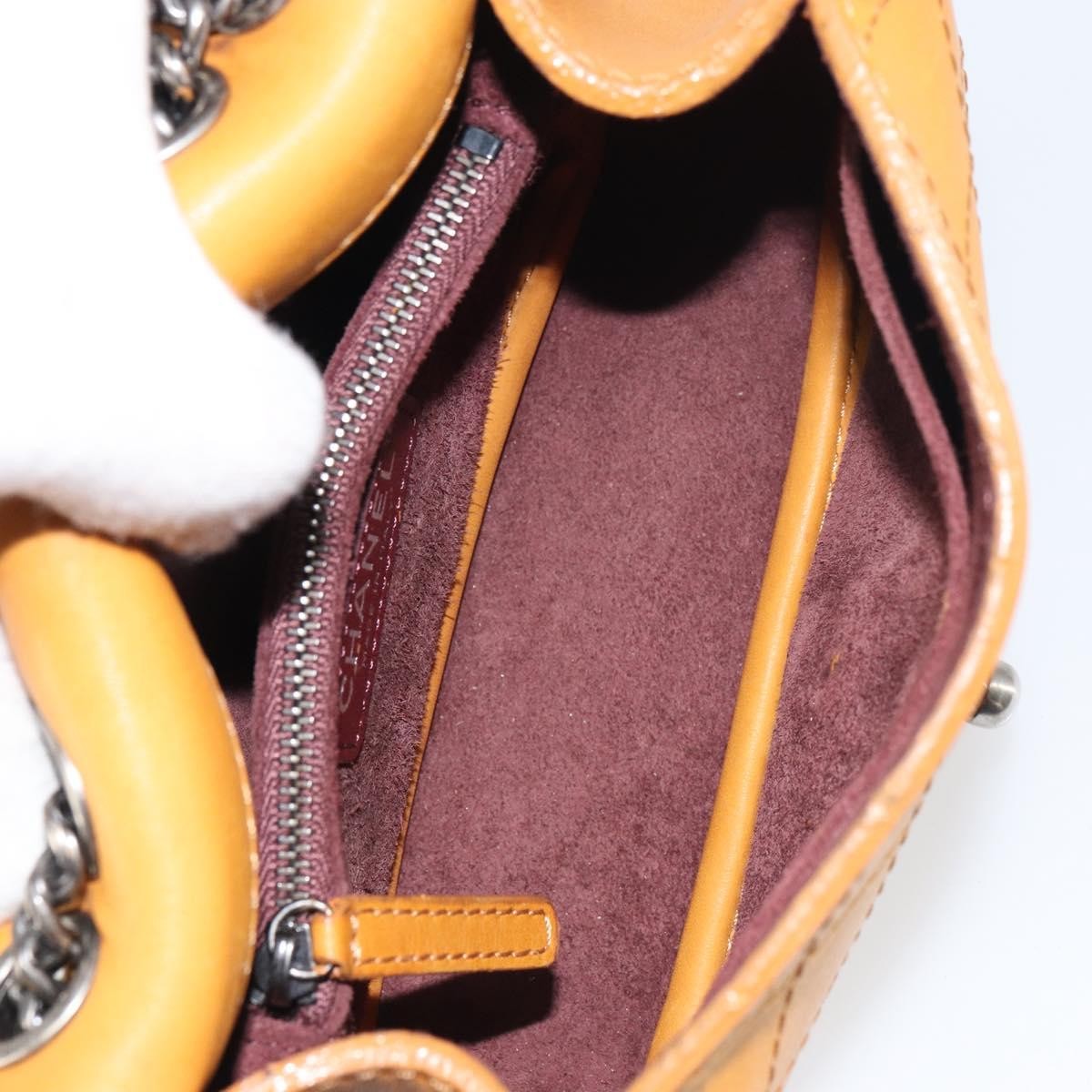 Chanel Chain Flap Bag Quilted Leather Orange Leather Shoulder Bag Bag