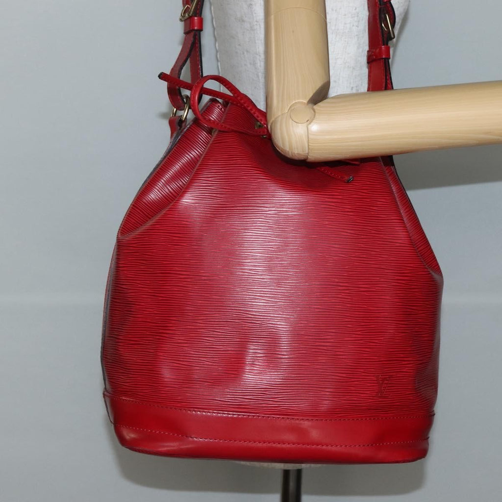 Louis Vuitton Noe Shoulder Bag Leather Red Leather Shoulder Bag