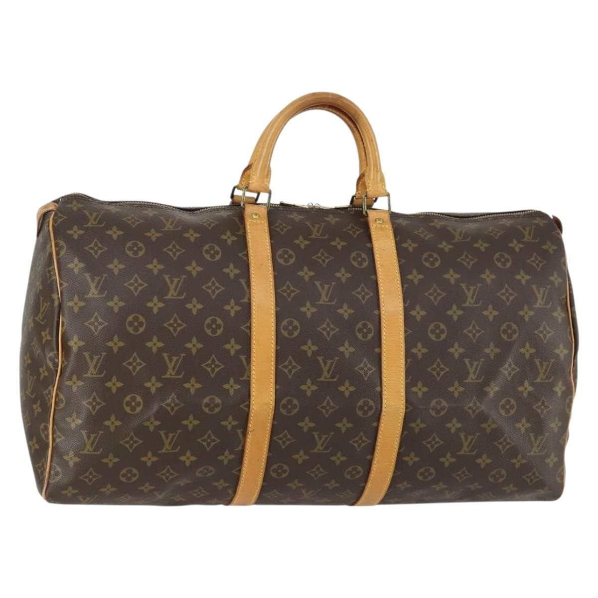 Louis Vuitton Keepall Bag Monogram Canvas Brown Canvas Travel Bag