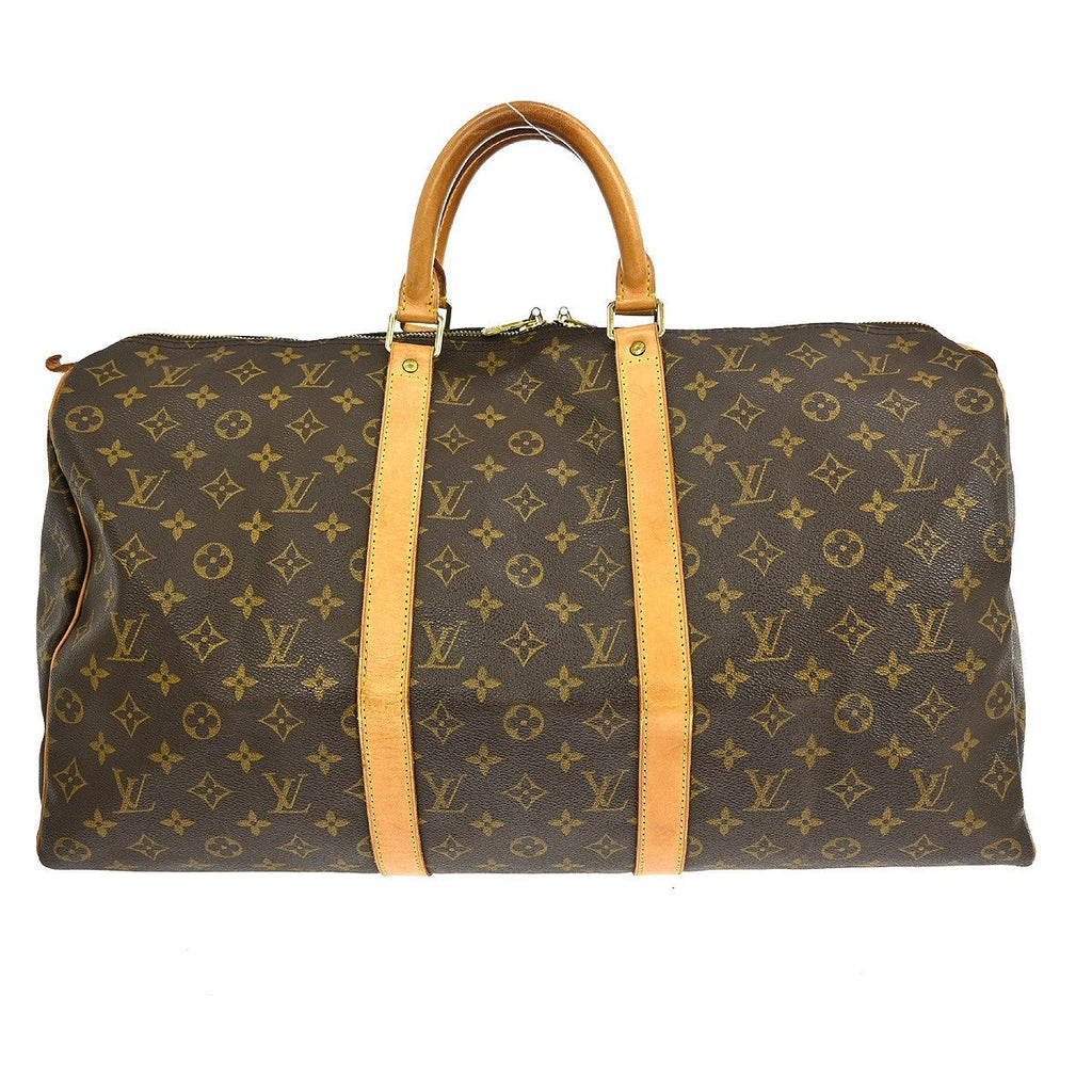 Louis Vuitton Keepall Bag Monogram Canvas Brown Canvas Travel Bag