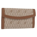 Christian Dior Vintage Honeycomb Flap Wallet Coated Canvas Beige Canvas Wallets Accessory (Pre-Owned)