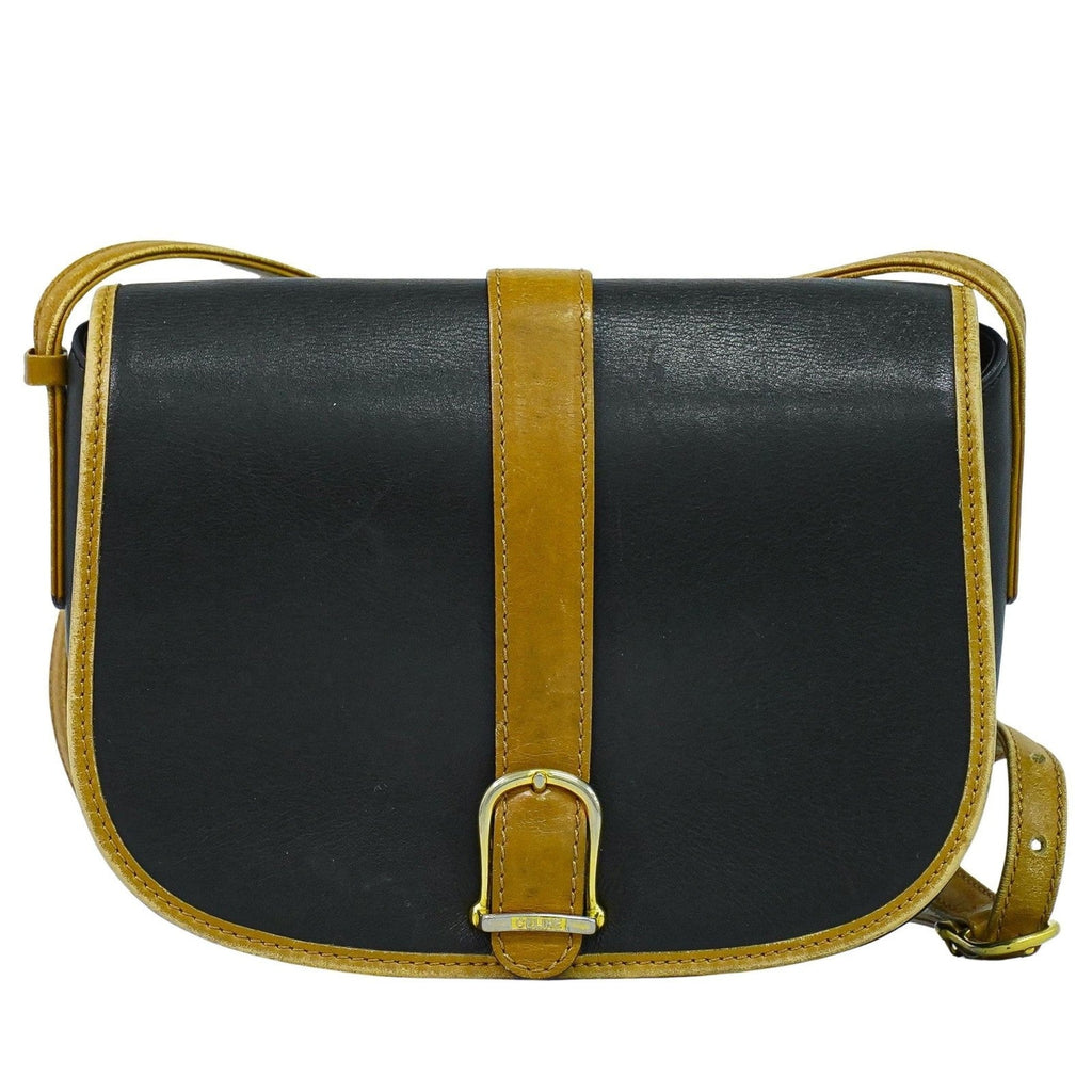 Celine Vintage Shoulder Bag Leather Black Leather Shoulder Bag Bag