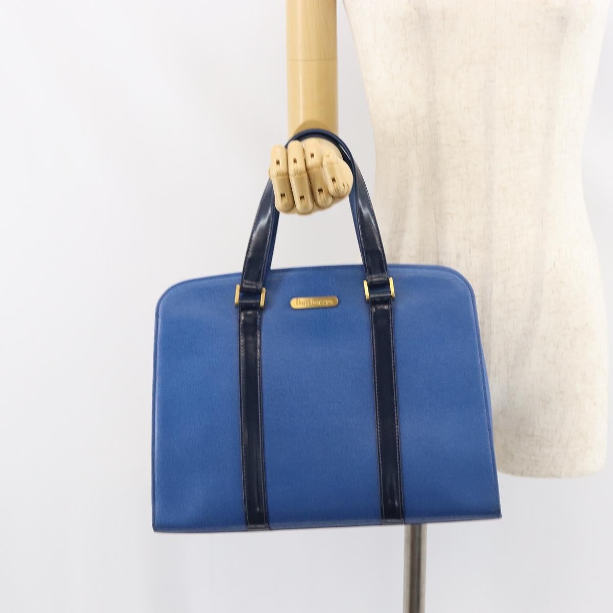 Burberry Vintage Handbag Leather Blue Leather Handbag