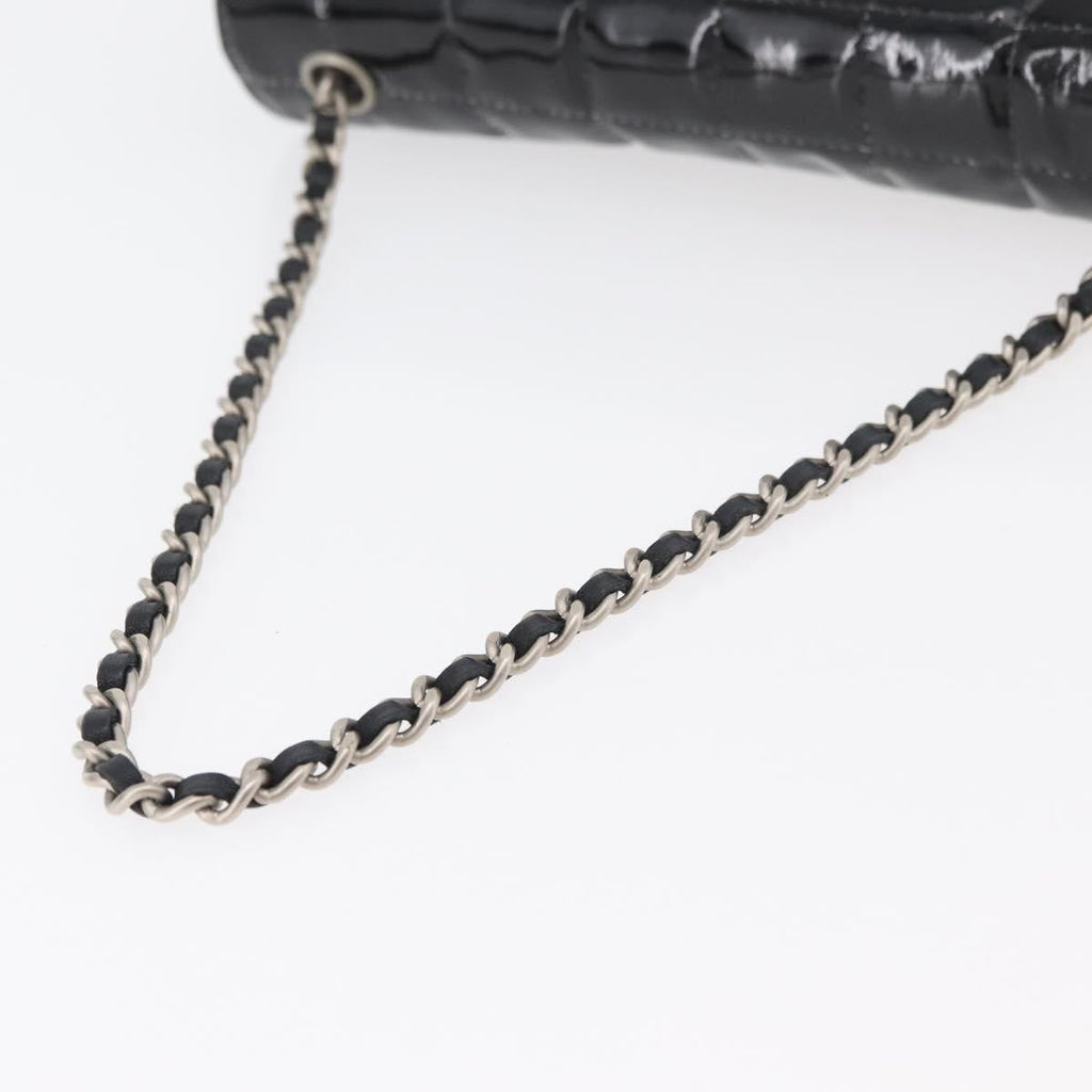 Chanel Keyboard Flap Bag Quilted Patent Black Patent_Leather Shoulder Bag Bag