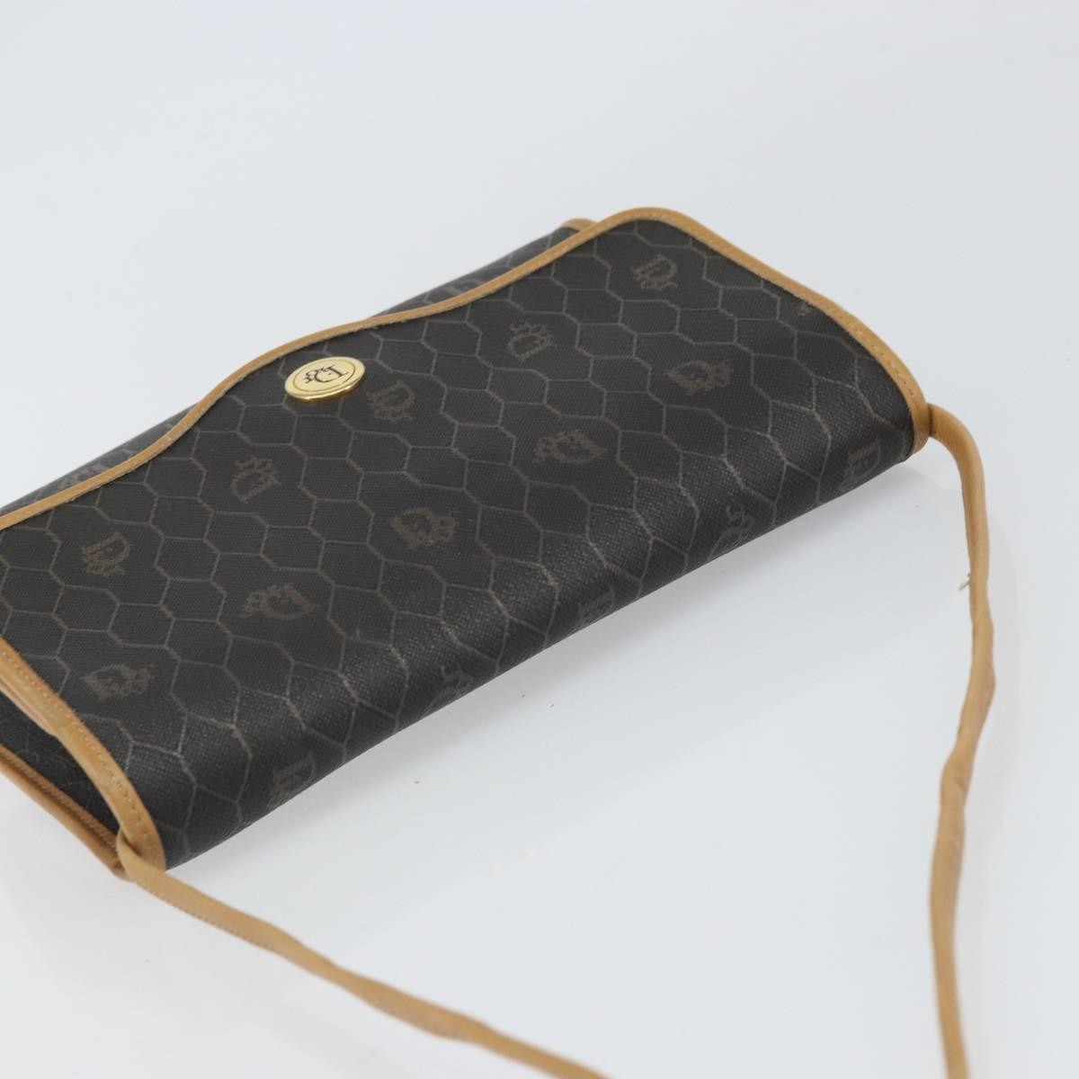 Christian Dior Vintage Honeycomb Shoulder Bag Canvas Black Canvas Shoulder Bag Bag (Pre-Owned)