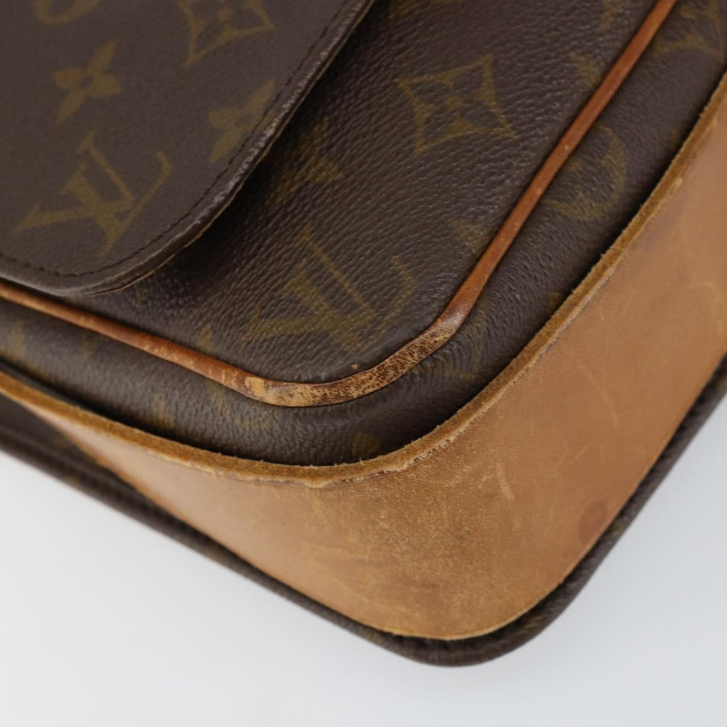 Louis Vuitton Cartouchiere Handbag Monogram Canvas Brown Canvas Shoulder Bag