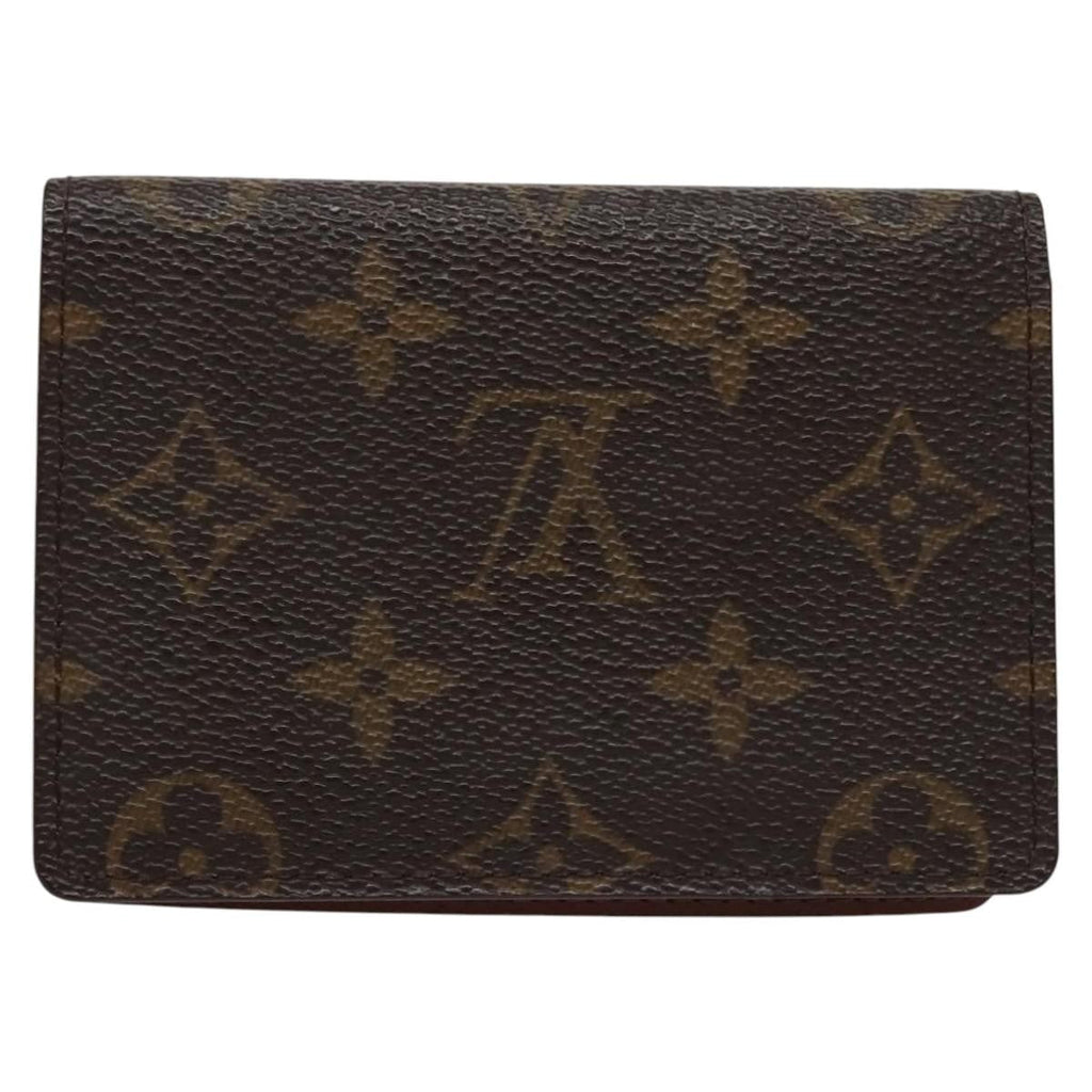 Louis Vuitton Vertical Id Card Holder Canvas Brown Canvas Card Holders Accessory