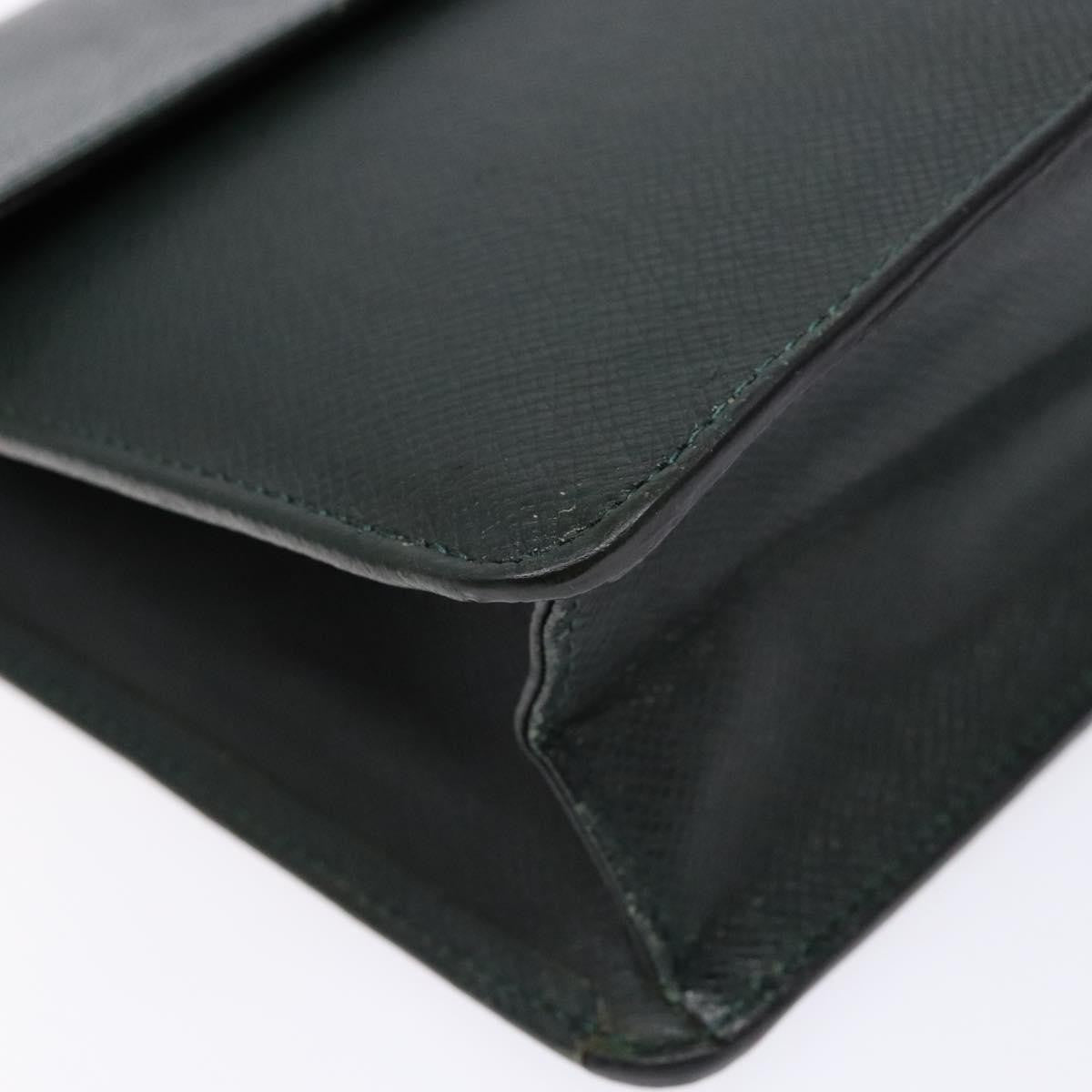 Louis Vuitton Kourad Pouch Taiga Green Leather Clutche & Pouche Bag