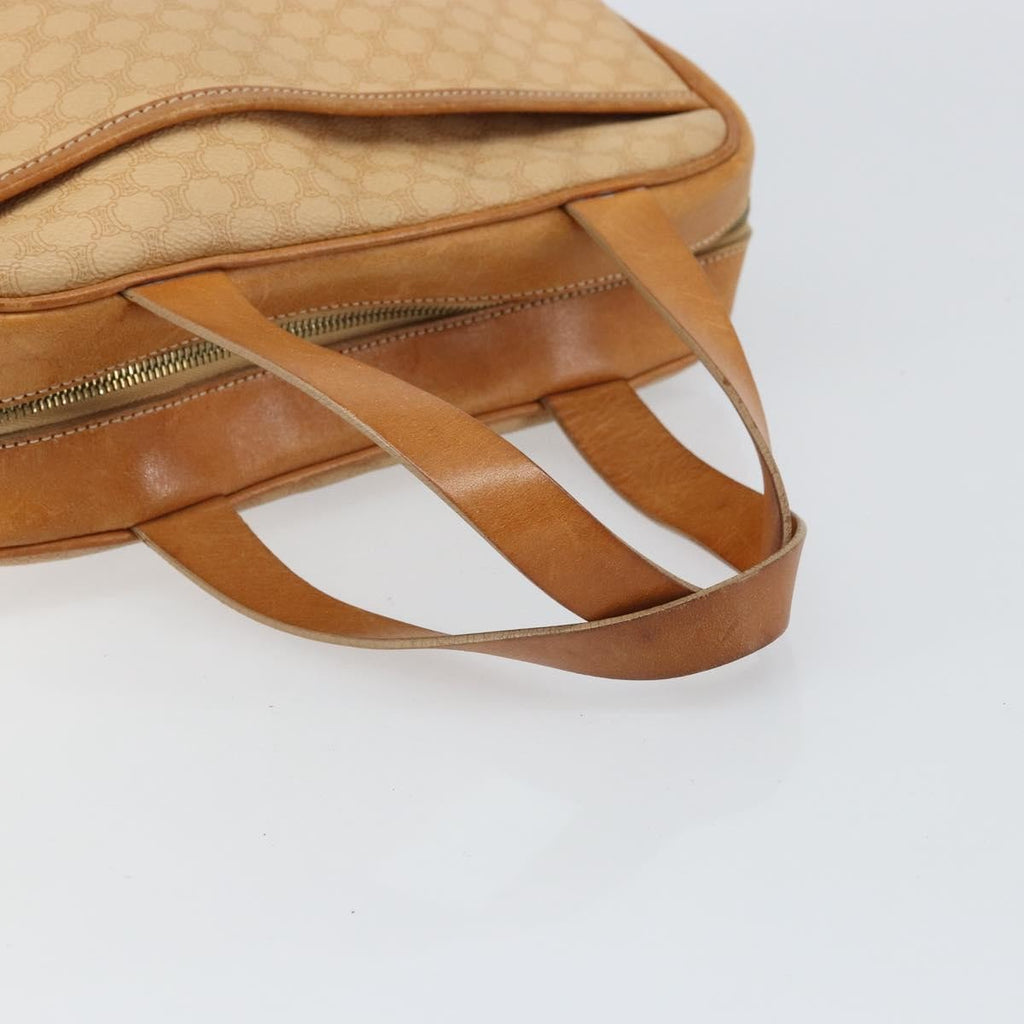 Celine Vintage Macadam Handbag Canvas And Leather Beige Canvas Handbag