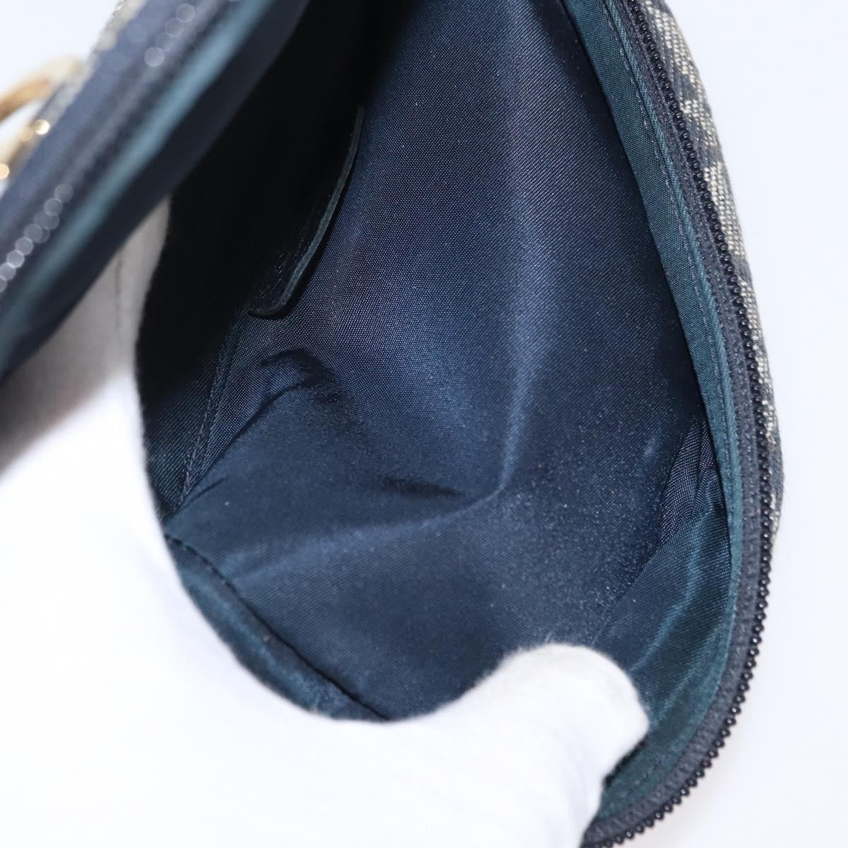 Christian Dior Saddle Zip Pouch Diorissimo Canvas Navy Canvas Clutche & Pouche Bag (Pre-Owned)
