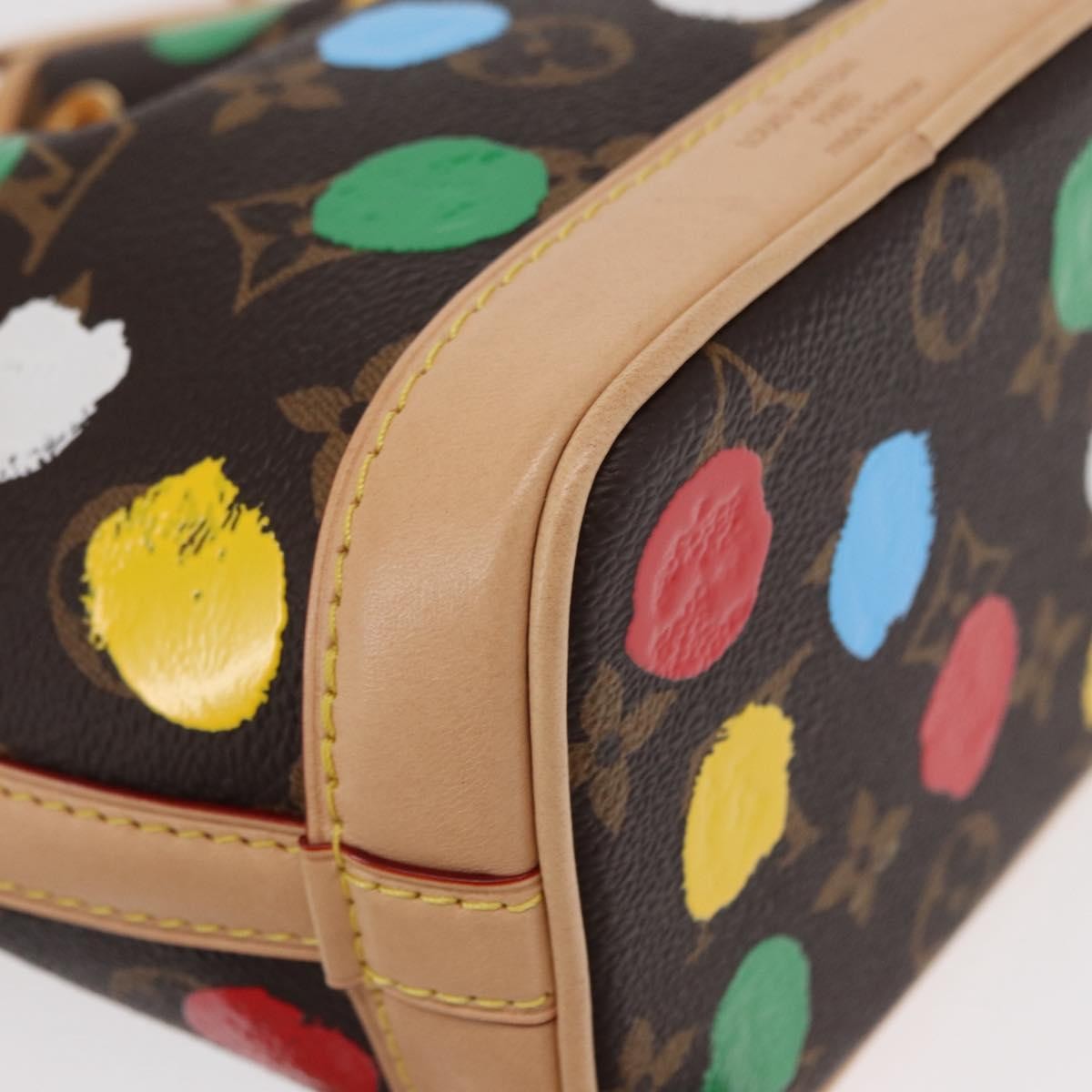Louis Vuitton Noe Handbag Yayoi Kusama Painted Dots Monogram Canvas Brown Canvas Handbag