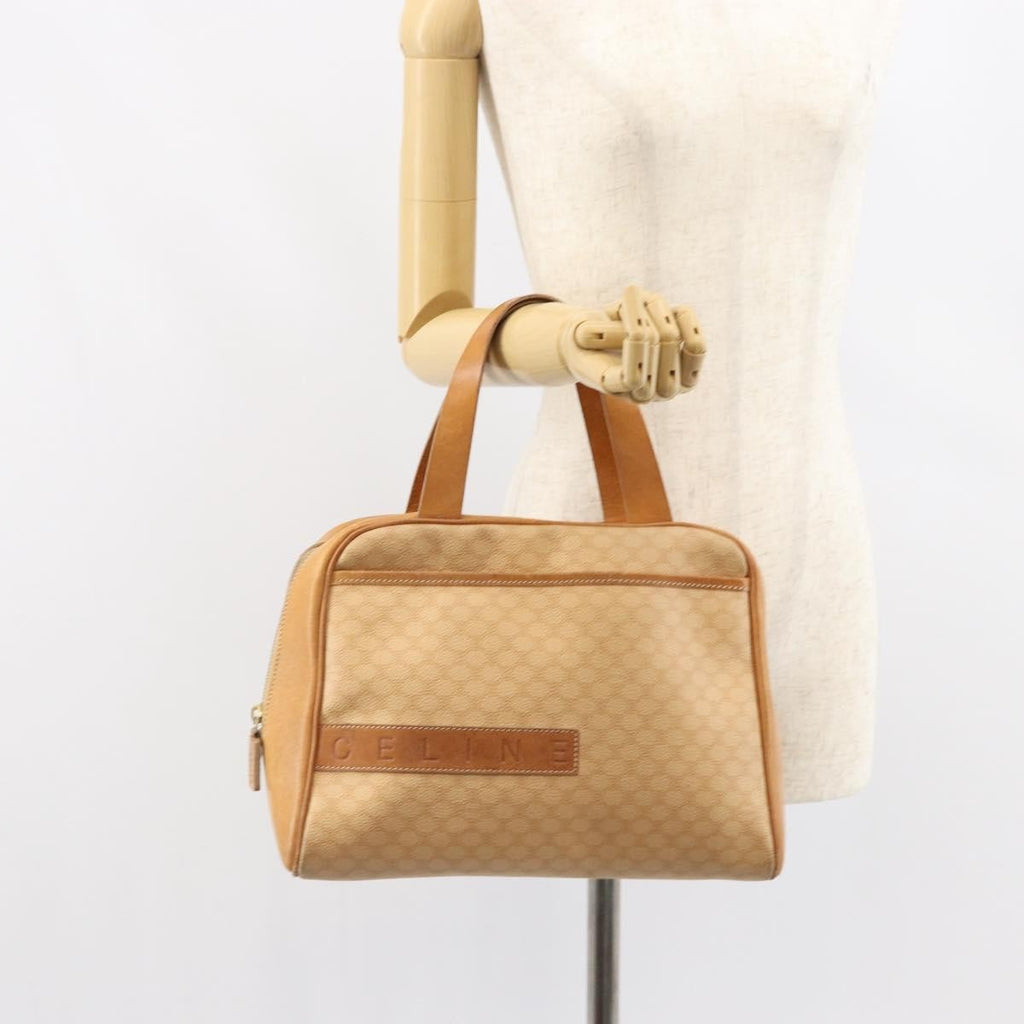 Celine Vintage Macadam Handbag Canvas And Leather Beige Canvas Handbag